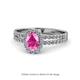 1 - Amaya Desire Pink Sapphire and Diamond Halo Engagement Ring 
