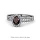 1 - Amaya Desire Red Garnet and Diamond Halo Engagement Ring 
