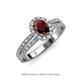 3 - Amaya Desire Red Garnet and Diamond Halo Engagement Ring 