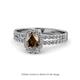1 - Amaya Desire Smoky Quartz and Diamond Halo Engagement Ring 