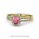 1 - Amaya Desire Rhodolite Garnet and Diamond Halo Engagement Ring 
