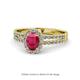 1 - Amaya Desire Ruby and Diamond Halo Engagement Ring 