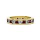 1 - Celina 3.00 mm Round Red Garnet and Diamond Eternity Band 