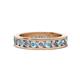 1 - Celina 3.00 mm Round Aquamarine and Diamond Eternity Band 