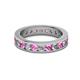 2 - Celina 3.00 mm Round Pink Sapphire and Diamond Eternity Band 
