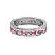 2 - Celina 3.00 mm Round Pink Tourmaline and Diamond Eternity Band 
