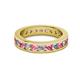 2 - Celina 3.00 mm Round Pink Tourmaline and Diamond Eternity Band 