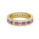 2 - Celina 3.00 mm Round Amethyst and Diamond Eternity Band 