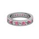 2 - Celina 3.00 mm Round Rhodolite Garnet and Diamond Eternity Band 