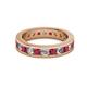 2 - Celina 3.00 mm Round Ruby and Diamond Eternity Band 
