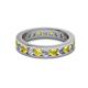 2 - Celina 3.00 mm Round Yellow Sapphire and Diamond Eternity Band 