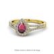 1 - Raisa Desire Rhodolite Garnet and Diamond Halo Engagement Ring 