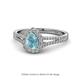 1 - Raisa Desire Aquamarine and Diamond Halo Engagement Ring 