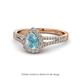 1 - Raisa Desire Aquamarine and Diamond Halo Engagement Ring 