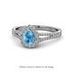 1 - Raisa Desire Blue Topaz and Diamond Halo Engagement Ring 