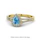 1 - Raisa Desire Blue Topaz and Diamond Halo Engagement Ring 