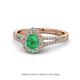 1 - Raisa Desire Emerald and Diamond Halo Engagement Ring 