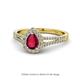 1 - Raisa Desire Ruby and Diamond Halo Engagement Ring 