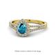 1 - Raisa Desire London Blue Topaz and Diamond Halo Engagement Ring 