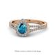 1 - Raisa Desire London Blue Topaz and Diamond Halo Engagement Ring 
