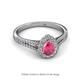 2 - Raisa Desire Pink Tourmaline and Diamond Halo Engagement Ring 