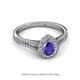 2 - Raisa Desire Iolite and Diamond Halo Engagement Ring 
