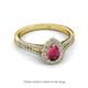 2 - Raisa Desire Rhodolite Garnet and Diamond Halo Engagement Ring 