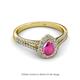 2 - Raisa Desire Pink Sapphire and Diamond Halo Engagement Ring 