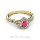 2 - Raisa Desire Pink Tourmaline and Diamond Halo Engagement Ring 