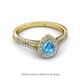 2 - Raisa Desire Blue Topaz and Diamond Halo Engagement Ring 