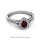 2 - Raisa Desire Red Garnet and Diamond Halo Engagement Ring 