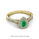 2 - Raisa Desire Emerald and Diamond Halo Engagement Ring 
