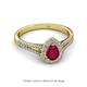 2 - Raisa Desire Ruby and Diamond Halo Engagement Ring 