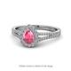 1 - Raisa Desire Pink Tourmaline and Diamond Halo Engagement Ring 