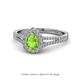 1 - Raisa Desire Peridot and Diamond Halo Engagement Ring 
