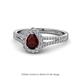 1 - Raisa Desire Red Garnet and Diamond Halo Engagement Ring 