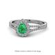 1 - Raisa Desire Emerald and Diamond Halo Engagement Ring 