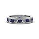 1 - Celina 3.40 mm Round Blue Sapphire and Diamond Eternity Band 