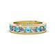 1 - Celina 3.40 mm Round Blue Topaz and Diamond Eternity Band 