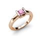 4 - Izna Princess Cut Pink Tourmaline Solitaire Engagement Ring 