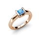 4 - Izna Princess Cut Blue Topaz Solitaire Engagement Ring 