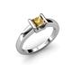 4 - Izna Princess Cut Citrine Solitaire Engagement Ring 