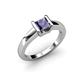 4 - Izna Princess Cut Iolite Solitaire Engagement Ring 