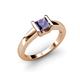 4 - Izna Princess Cut Iolite Solitaire Engagement Ring 
