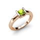 4 - Izna Princess Cut Peridot Solitaire Engagement Ring 