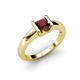 4 - Izna Princess Cut Red Garnet Solitaire Engagement Ring 