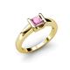 4 - Izna Princess Cut Pink Tourmaline Solitaire Engagement Ring 