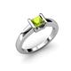 4 - Izna Princess Cut Peridot Solitaire Engagement Ring 