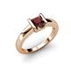 4 - Izna Princess Cut Red Garnet Solitaire Engagement Ring 