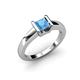 4 - Izna Princess Cut Blue Topaz Solitaire Engagement Ring 